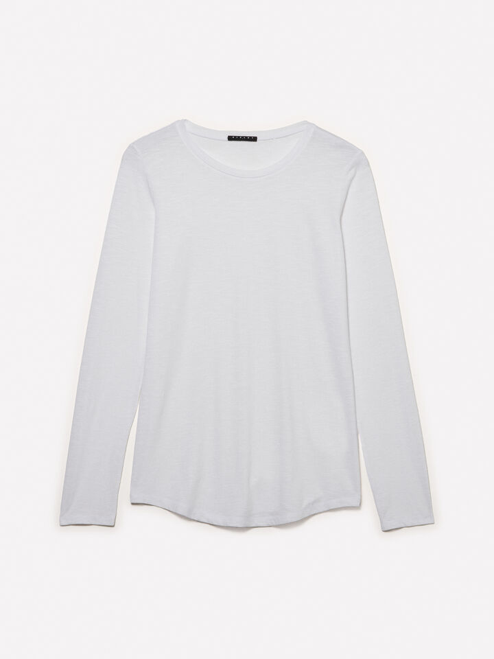 T-shirt bianca a maniche lunghe - t-shirt a manica lunga da donna - Bianco | Sisley image number 5